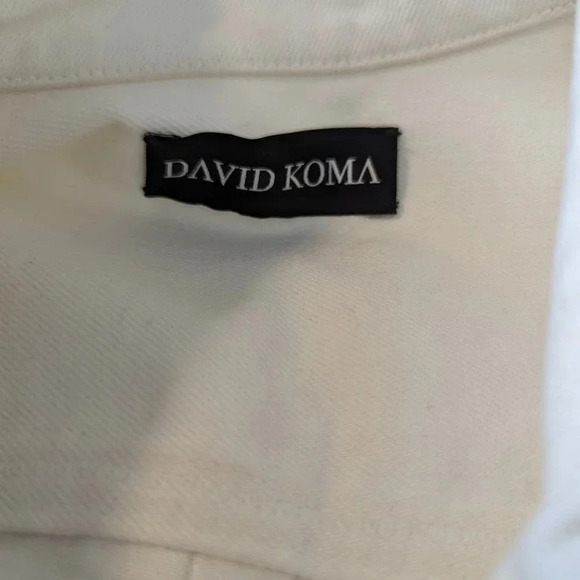 David Koma Ostrich Feather Oversized Denim Jacket Dress Bridal bachelorette - Picture 3 of 16